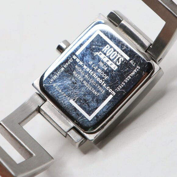 Roots Canada R624 Silver Tone Modern Square Dial Watch Bracelet Japan Movt - Picture 4 of 8